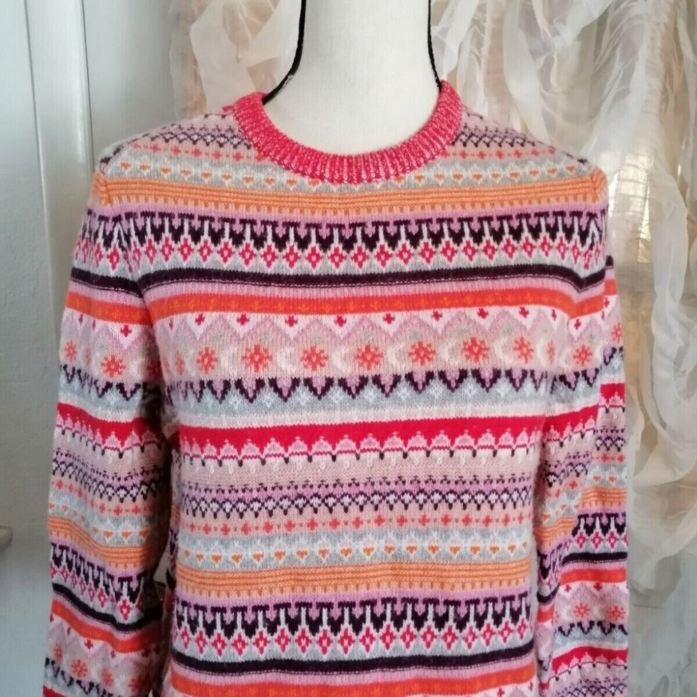 J CREW Womens Size S Fair Isle Sweater Lambswool Blend